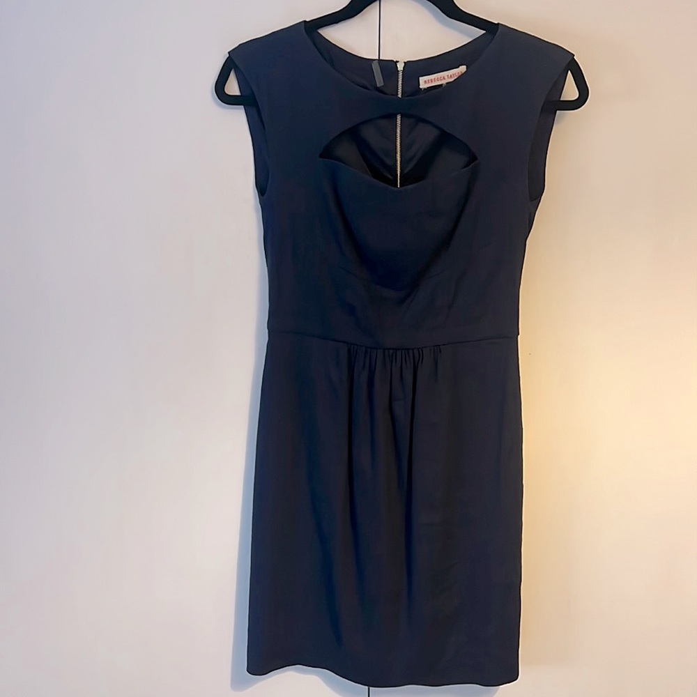 Rebecca Taylor navy linen blend dress
